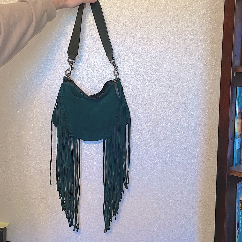 Johnny Was rare suede fringe handbag